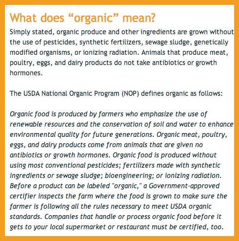 Information courtesy of www.organic.org